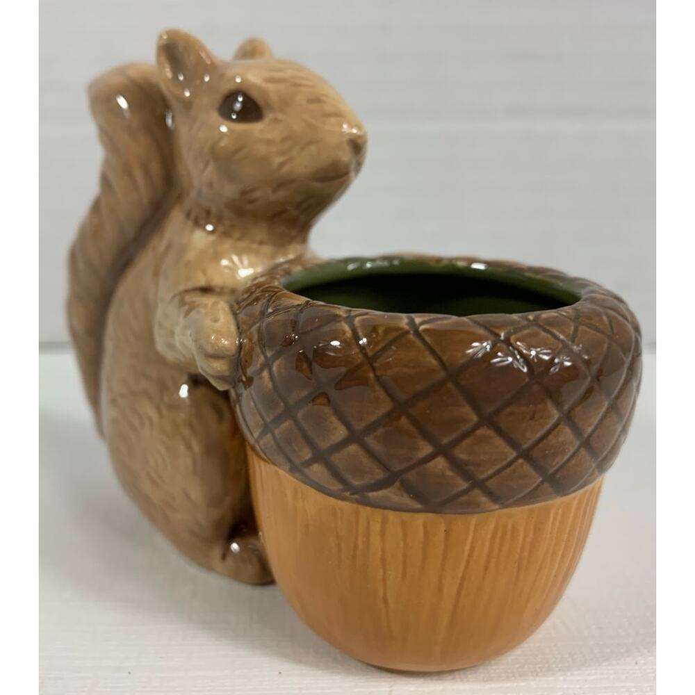 VTG 3 Inch Tall Ceramic Squirrel Planter or Toothpick Holder